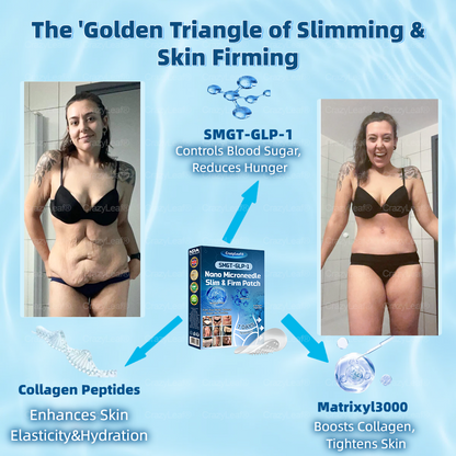"Last 30 Minutes: Buy One, Get One Free!" CrazyLeaf® SMGT-GLP-1 Nano Microneedle Patch with Collagen & Matrixyl 3000 | Targets: Obesity, Skin Firmness, Cardiovascular Disease, Diabetes, Sleep Apnea, Joint Issues, and More