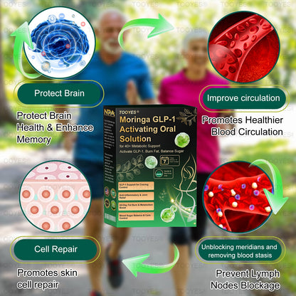 "Last 30 Minutes: Buy One, Get One Free!" TOOYES® Meglutide GLP-1 Activating Oral Solution-Moringa • NAD+ •Yerba Mate-Natural Support for Slimming Anti-Aging & Sugar Metabolism