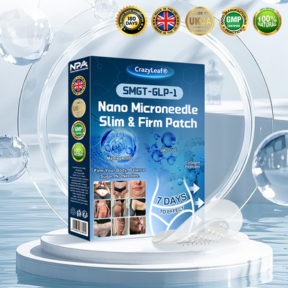 "Last 30 Minutes: Buy One, Get One Free!" CrazyLeaf® SMGT-GLP-1 Nano Microneedle Patch with Collagen & Matrixyl 3000 | Targets: Obesity, Skin Firmness, Cardiovascular Disease, Diabetes, Sleep Apnea, Joint Issues, and More