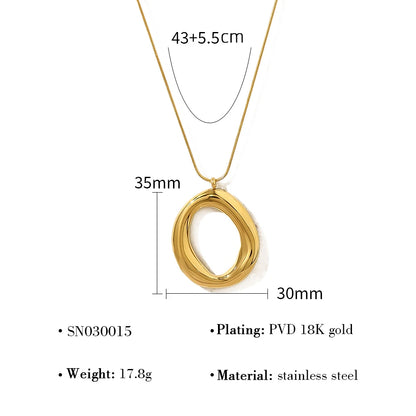 WILD & FREE Stainless Steel Irregular Pendant Necklace for Women Snake Bone Chains Trendy 18K Gold Plated Jewelry